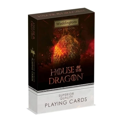 Image of Waddingtons Number 1 House of the Dragon Playing Cards Game, Play with Prince Daemon Targaryen and Alicent Hightower, gift toy for all ages