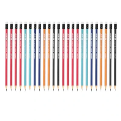 Image of M&amp;G Wooden Hexagonal Pencils, 2 Set HB Pencils Graphite Round with Eraser for Classroom Teacher Office Supplies, 5 Colors