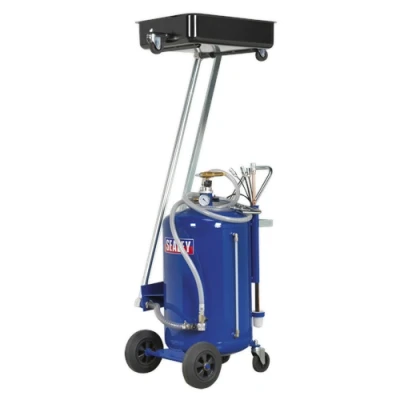 Image of Sealey Mobile Oil Drainer with Probes 80L Cantilever Air Discharge