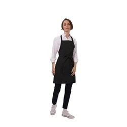 Image of Chef Works Two Patch Pocket Bib Apron Black