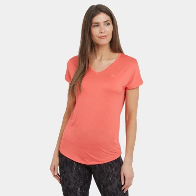 Image of Dare 2b Women&#039;s Vigilant Lightweight T Shirt Peach Bloom, Size: 14