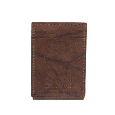 Image of Kenneth Cole Men&#039;s RFID Leather Front Pocket Wallet with Magnetic Money Clip Costume Accessories, Brown, One Size