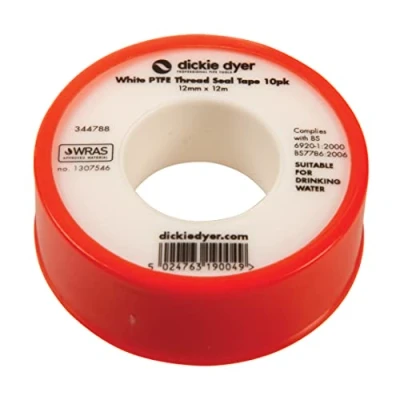 Image of Dickie Dyer White PTFE Thread Seal Tape 10pk 12mm x 12m