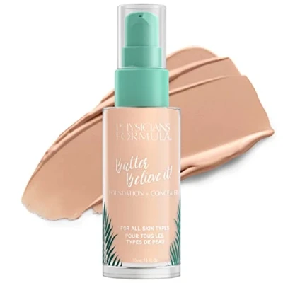 Image of Physician&#039;s Formula, Inc., Murumuru Butter Believe It! Foundation + Concealer, Creamy and Concealer for a Radiant Glow, with Murumuru, Cupuaçu, Tucuma Butter, Light