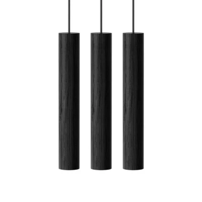 Image of UMAGE Chimes Cluster 3 hanging light, black oak