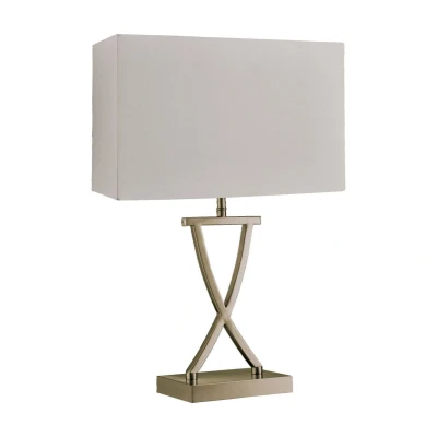 Image of Club 1 Light Table Lamp Antique Brass, Cream Shade, E14