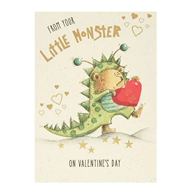 Image of UK Greetings Valentine&#039;s Day Card from Son/Daughter Little Monster Design