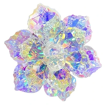 Image of Women Lapel Pin Crystal Shining Flower Badge Buckle Rhinestone Snow Brooches Sparkling Camellia Brooch