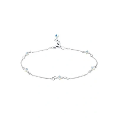 Image of Elli Women&#039;s 925 Sterling Silver Xilion Cut Crystal Anklet