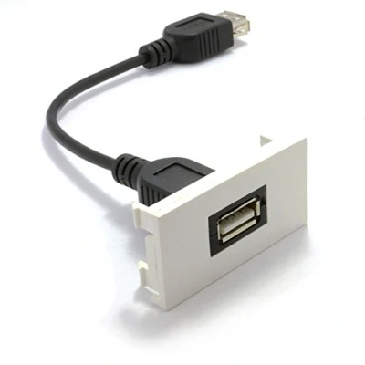 Image of kenable Faceplate Module USB 2.0 Type A Socket Panel Mount Stub [USB Socket]