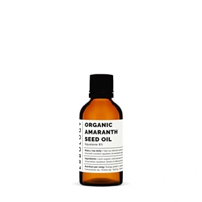 Image of Erbology Organic Amaranth Oil 50ml Cold Pressed Rich in Squalene (8%) and Vitamin E (580% RI) Regenerate Nourish No Additives or Preservatives Sustainably Sourced Vegan GMO Free