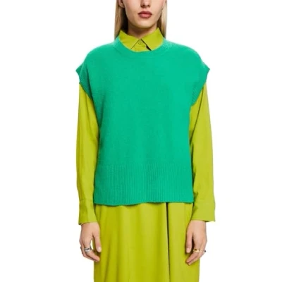 Image of ESPRIT Women&#039;s 103EE1I354 Pullover Sweater, 314/GREEN 5, XXS