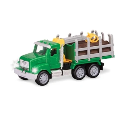 Image of Driven by Battat WH1013Z Lkw Micro Toy Crane Arm and Logs Includes Working Lights Sounds Cars Trucks for Kids Age 3+, Nylon/a