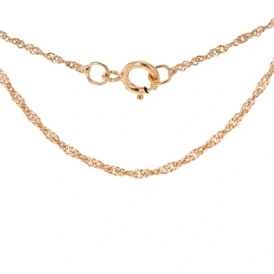 Image of Carissima Gold Women&#039;s 9 ct Rose 0.9 mm Diamond Cut Twist Curb Chain Necklace of Length 46 cm/18 Inch