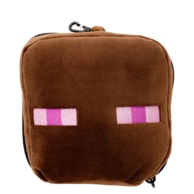 Image of Relaxeazzz Puckator Minecraft Enderman Shaped Travel Pillow And Eye Mask For Sleeping With Quick Release Plushie Airplane Flight Kids Adults Cute