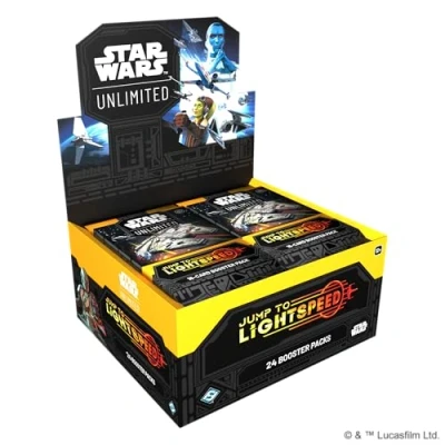 Image of Fantasy Flight Games Star Wars: Unlimited Trading Card Game Jump to Lightspeed Booster DISPLAY (Set of 24 Packs) For Kids &amp; Adults, Ages 12+, 2+ Players, 20 Min Playtime