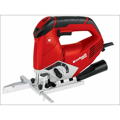 Image of Einhell TE JS 100 Electric Jigsaw 100mm Cutting Depth, Swivel Soleplate For 45 Mitre Cuts, Pendulum Action, Electronic Speed Control, Dust Extractor Power Saw Wood, Plastic and Metal