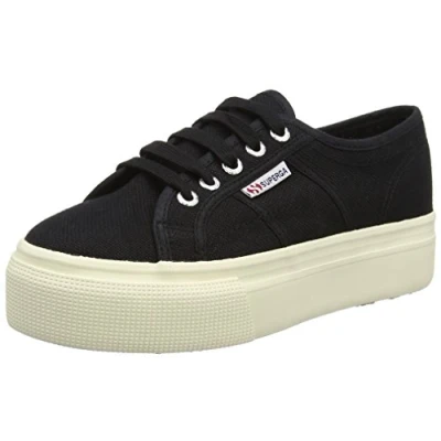 Image of Superga Women&#039;s 2790 lamew Sneaker, Black, 5.5 UK