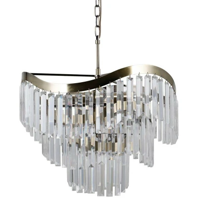 Image of Italux Lighting Stylized Hanging Pendant Antique Bronze 8 Light, E14