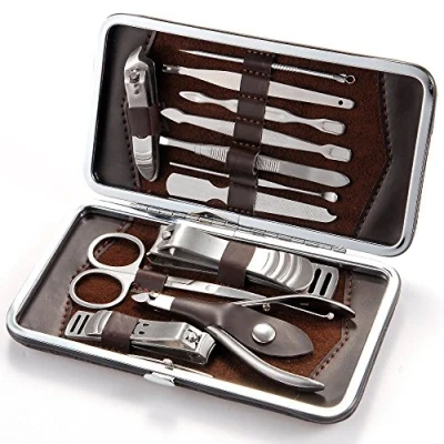 Image of 12pcs Manicure Set Nail Clipper Grooming Pedicure kit Men Women