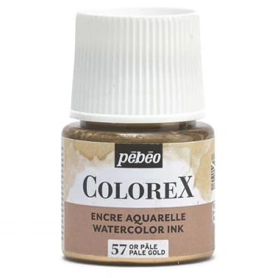 Image of Pébéo Colorex 45 ml Pale Gold Ink Watercolour Pebéo Velvety Rendering Multi Tool Drawing All Media