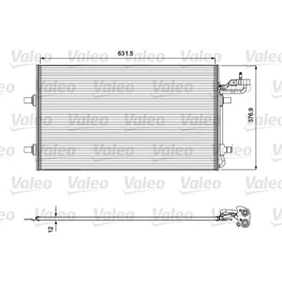 Image of 30647932, 30661958, 30755665, 31332301, 31356002 Condenser VALEO 814323 without dryer Aluminium 632mm R134a VOLVO: C30, S40 II, C70 2 Cabriolet