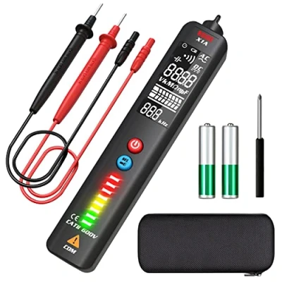Image of BSIDE Voltage Tester, EBTN LCD 3 Line Display Detector, Capacitance Test and Adjustable Sensitivity, Non Contact AC Electricity Sensor Pen Socket Tester Live Wire Checker with Protect Case