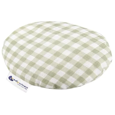Image of Medi Partners Cherry Stone Cushion Heat Pillow for Babies 180g Round 15cm Eco Natural 100% Cotton and Cold Therapy Massage (Grid)