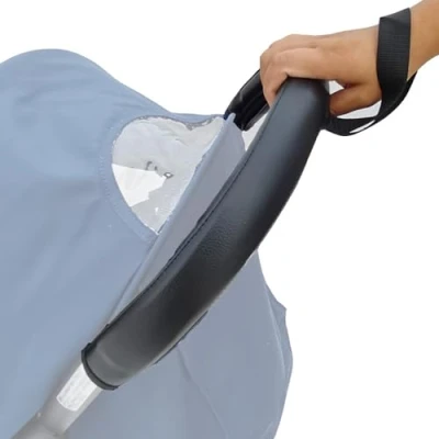 Image of Brogtorl PU Leather Stroller Handle Cover Protector Accessories For Babyzen Yoyo With Hands Straps Hole