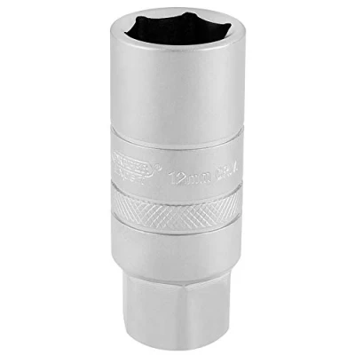 Image of Draper 12mm Thread 6 Point Satin Chrome Spark Plug Socket, 3/8&quot; Sq. Dr., 18mm