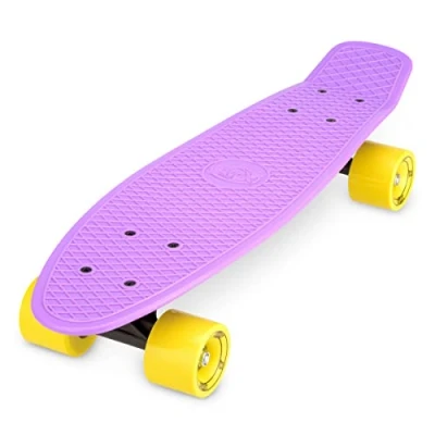 Image of Xootz Kid&#039;s Mini Cruiser Skateboard, Retro Plastic Complete Skateboard for Boys and Girls