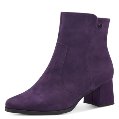 Image of Tamaris Women&#039;s Comfort Boot Heel 8 85312 43 Fashion, Purple Suede, 9 UK