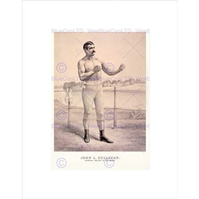 Image of Wee Blue Coo Paintings Portrait Sport Boxing Boxer Sullivan Champion Wall Art Print