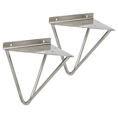 Image of Hartleys Hairpin Prism Shelf Brackets Clear Coat Metal Colour