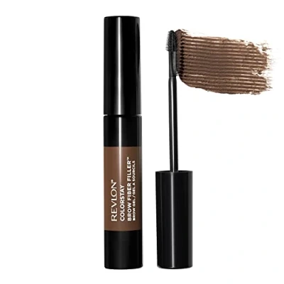 Image of Revlon ColorStay Brow Fiber Filler, Longwearing &amp; Volumising Waterproof Eyebrow Gel, 303 Medium Brown