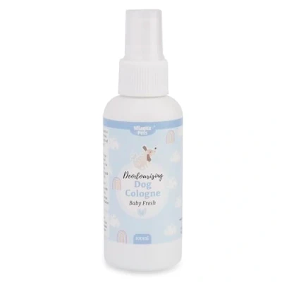 Image of Nilaqua Pets 100ml Baby Fresh Dog Cologne Deodourises and Lasts Long Powder Fragrance Spray Great between washes Perfect for smelly dogs Leaves coat smelling beautiful