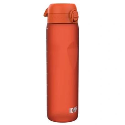 Image of ION8 1 Litre Water Bottle, Leak Proof, Flip Lid, Carry Handle, Rapid Hydration, Dishwasher Safe, BPA Free, Contoured Grip, Ideal for Travel, Gym &amp; Activity, Carbon Neutral Recyclon,32oz, Hearty Orange