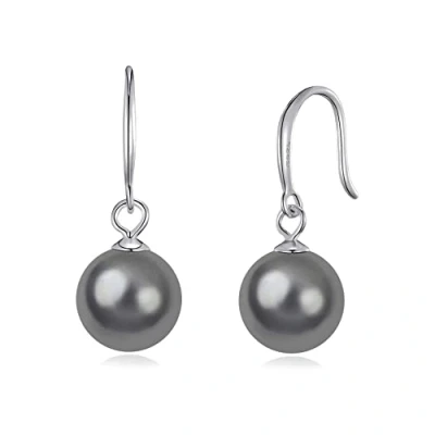 Image of Philip Jones Sterling Silver Grey Pearl Drop Earrings