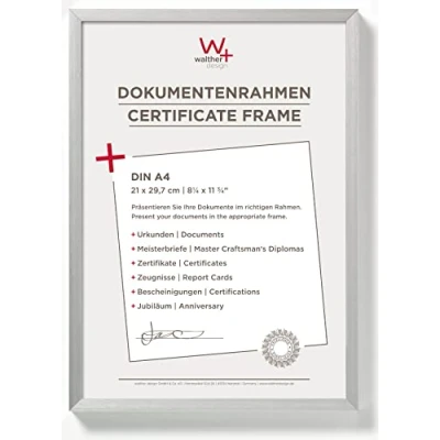 Image of walther Design Picture Frame Silver 21 x 29,7 cm (DIN A4) Aluminium Document Chair AJ130S