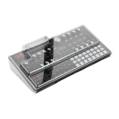 Image of Decksaver Cover for ASM Hydrasynth Desktop Super Durable Polycarbonate Protective lid in Smoked Clear Colour, Made The UK Producers&#039; Choice Unbeatable Protection