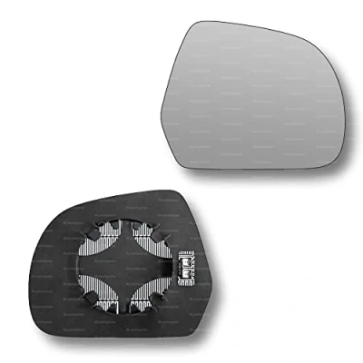 Image of Less4spares Replacement Wing Mirror Glass Right Compatible with Nissan Leaf 2011 2017 CLIP ON Driver Off side Heated Convex