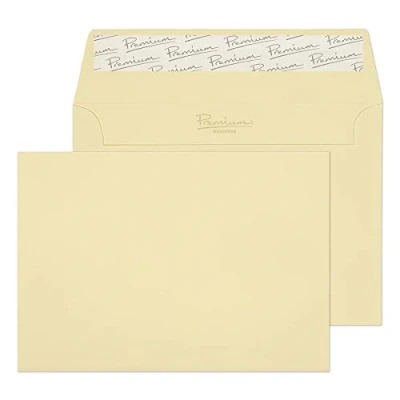Image of Blake Business C6 114 x 162 mm 120 gsm Peel &amp; Seal Wallet Envelopes (95155) Vellum Laid Pack of 50