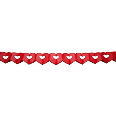 Image of Folat 6 m garland, double heart, red