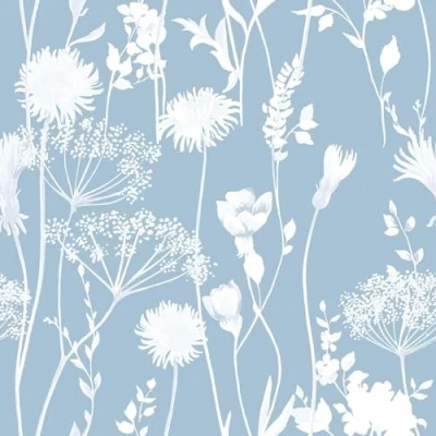 Image of Muriva Ltd Catherine Lansfield Meadowsweet Floral Wallpaper Blue