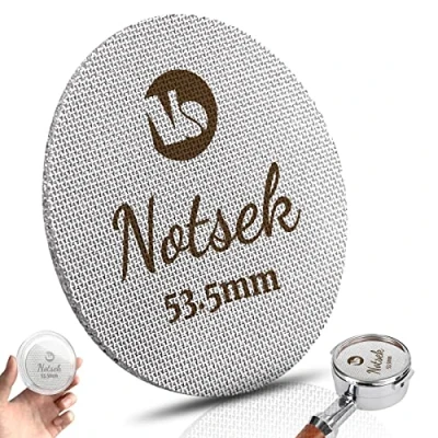 Image of NOTSEK Puck Screen 54mm, Espresso for 54mm Portafilter, with Acrylic Storage Box, Resuable 1.7mm Thickness 150μm, 316L Stainless Steel, Coffee Filter Screen, Lower Shower