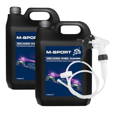 Image of M Sport Non Acidic Wheel Cleaner 2 x 5L And Long Hose Trigger Heavy Duty ACID Free Formula Suitable For All Wheels Streak Finish Powerful Brake Dust Remover