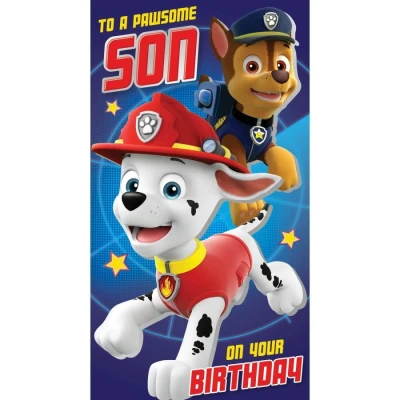Image of Paw Patrol Son Birthday Card Multi,PA002