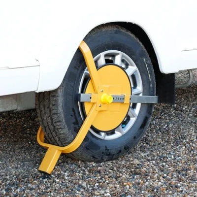 Image of Wheel Clamp Anti Theft Lock Device Heavy Duty Adjustable Safety Security Protection for Small Wheeled Cars Caravans Trailers with 8 10 Inch Wheels