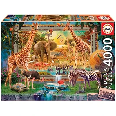 Image of Educa 19285 4000 Returning from Savannah Wildlife, multicoloured