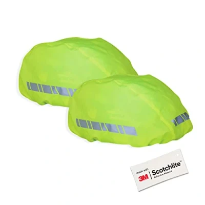 Image of Salzmann 3M Waterproof Helmet Cover Rain for Bicycle Helmets Set of 2 Made with Scotchlite
